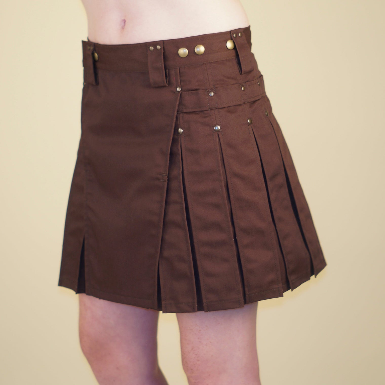 brown kilt for women 15 inches in length