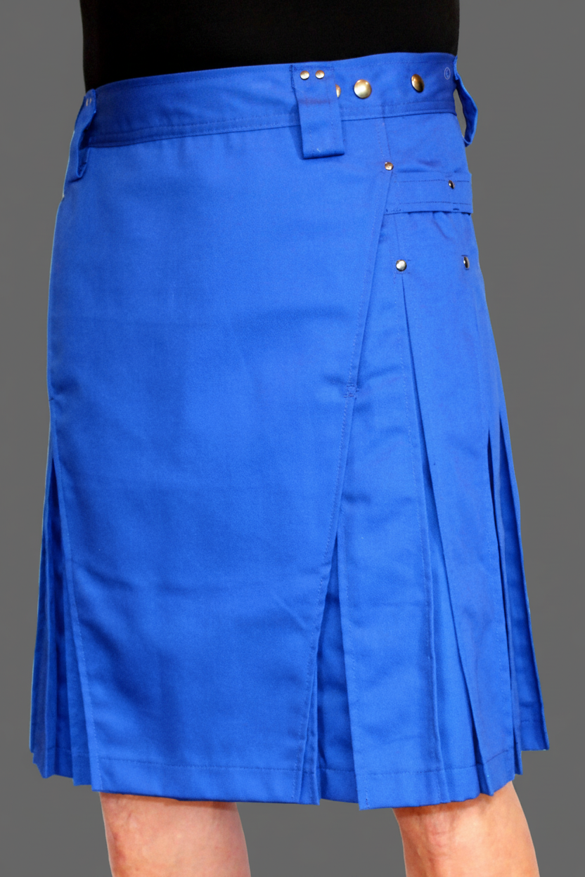 men's royal blue kilt made to order