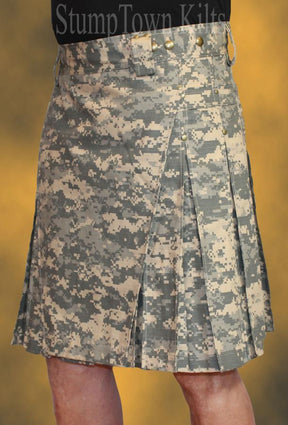 men's army combat digital camouflage ripstop kilt