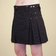 black kilt for women with gunmetal rivets and snaps