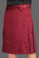men's burgundy kilt with antique brass rivets and snaps