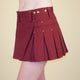 women's burgundy 13 inch mini kilt