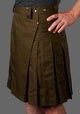 men's olive poly cotton kilt