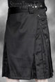 men's pinstripe kilt with gunmetal rivets and snaps