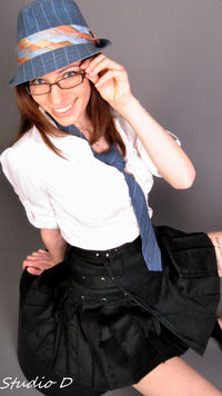 women's pinstripe kilt 