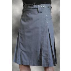 Stone Grey Cotton Ripstop Kilt