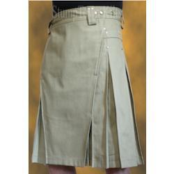 Organic Cotton Canvas Duck Khaki Kilt